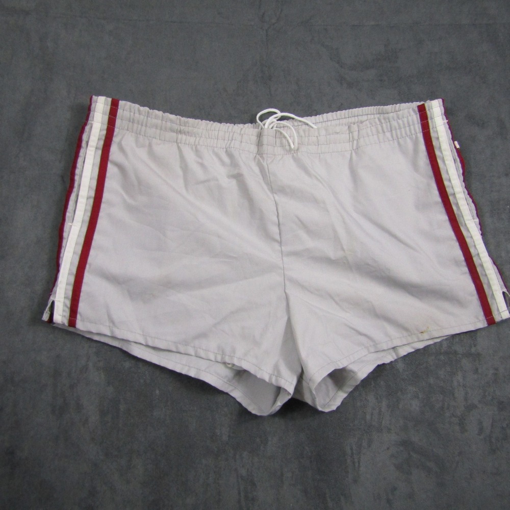 Jantzen Swim Trunks Men 40 Gray Red White Stripe Vintage Made in USA 00457